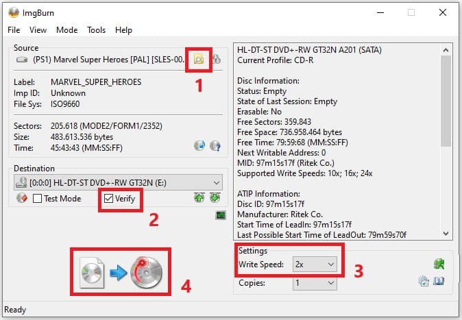 imgburn pasos para grabar